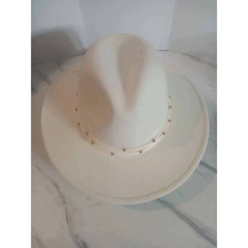 Cream Felt Cowboy Hat With Tassel